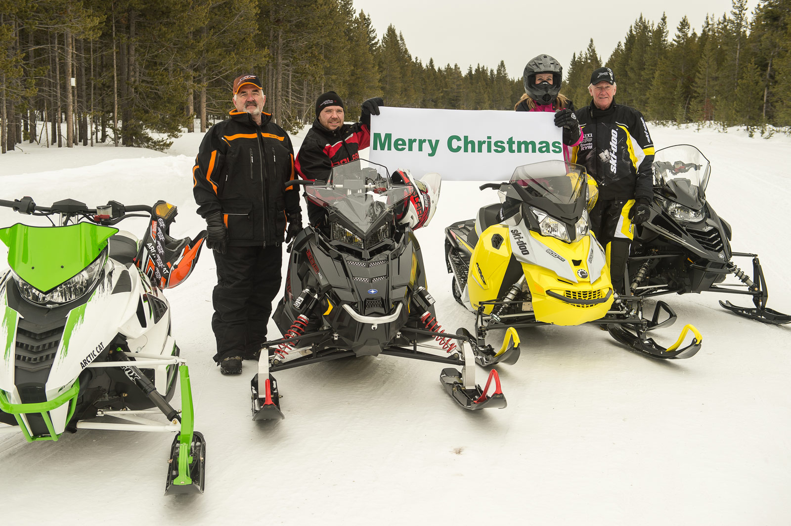 Photos of snowmobilers celebrating holidays, ISMA (International