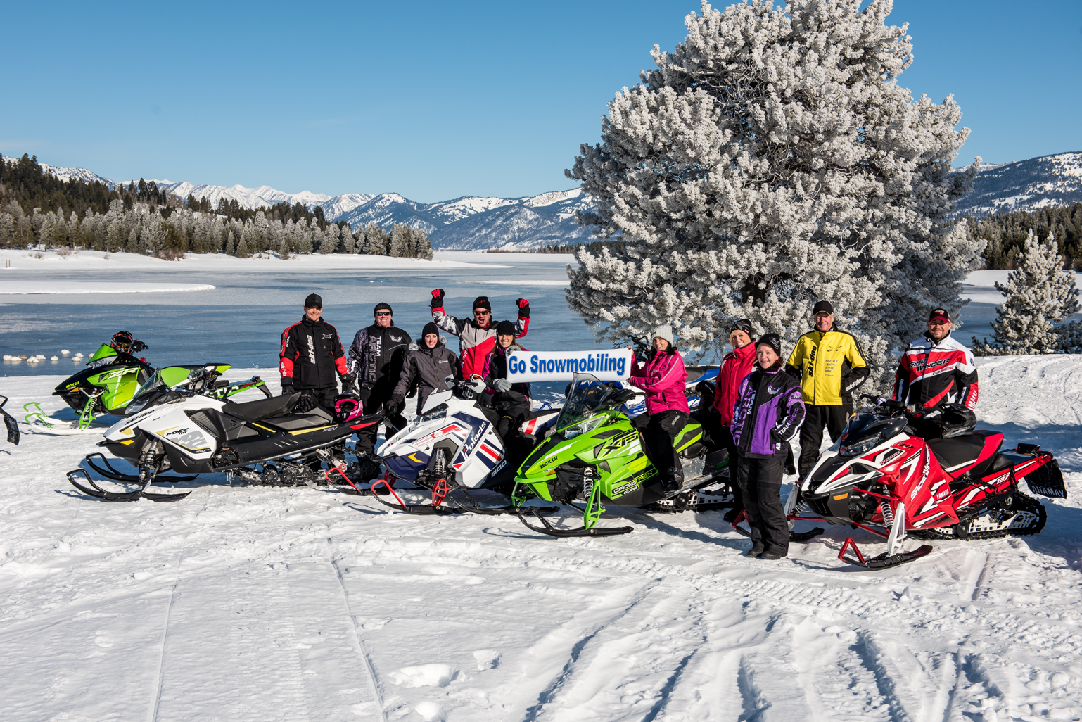 Photos of snowmobilers celebrating holidays, ISMA (International