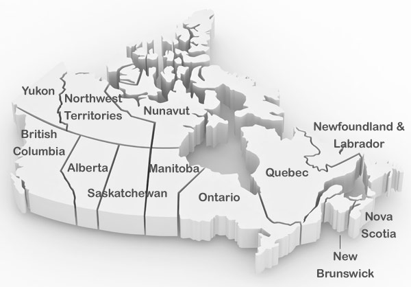 Rental agencies in Canadian provinces and territories