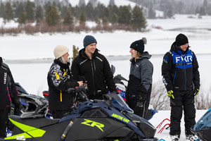 Photo of groups of snowmobilers