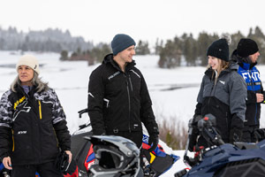 Photo of groups of snowmobilers