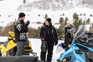 Photo of groups of snowmobilers