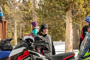 Photo of groups of snowmobilers