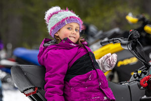 Photo of groups of snowmobilers