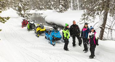 Snowmobiling friends